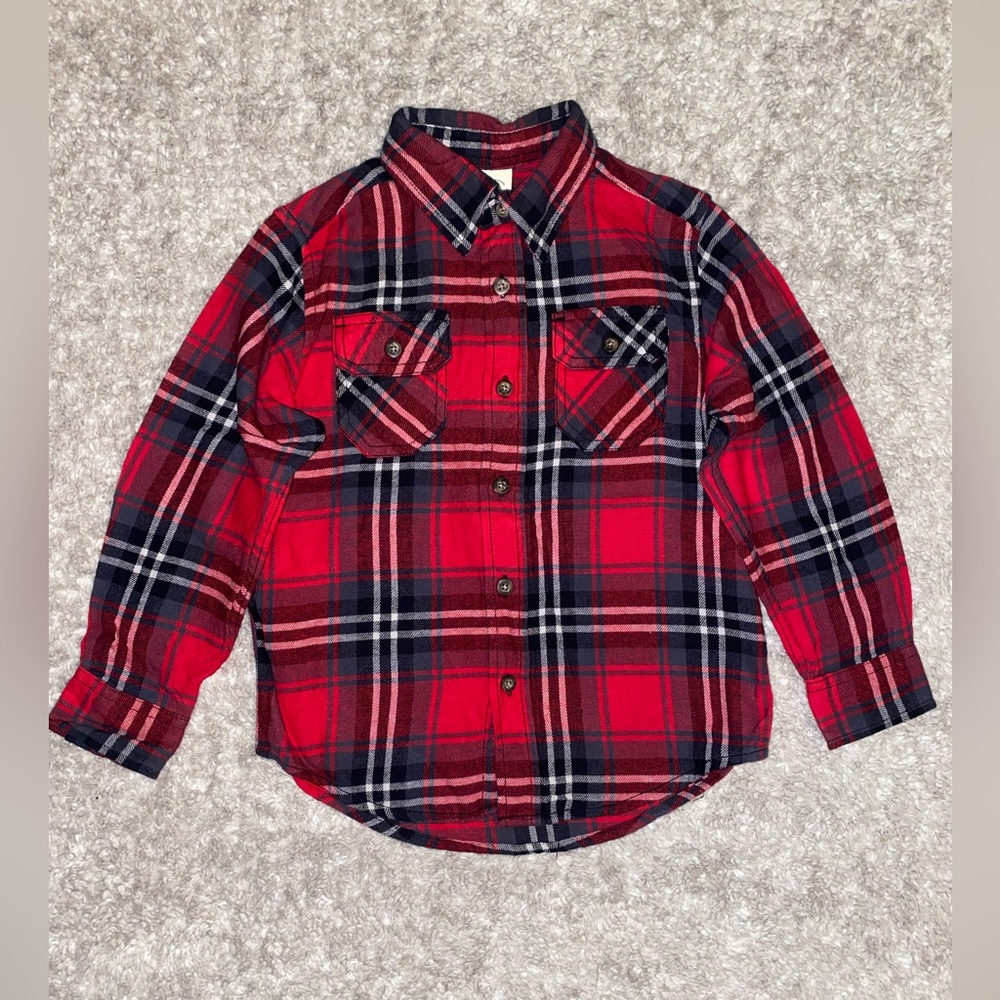 Kids Plaid Button Down- 4-5